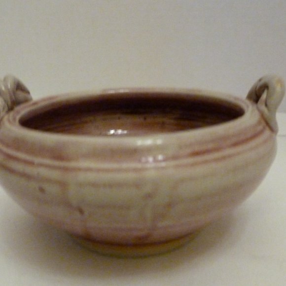 Handcrafted North Carolina Art Pottery 5 Inch 2-Handled Bowl by L3 Smith Pottery - Picture 4 of 14
